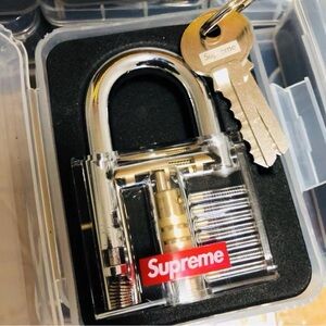 Supreme Clear Padlock with Silver Accents